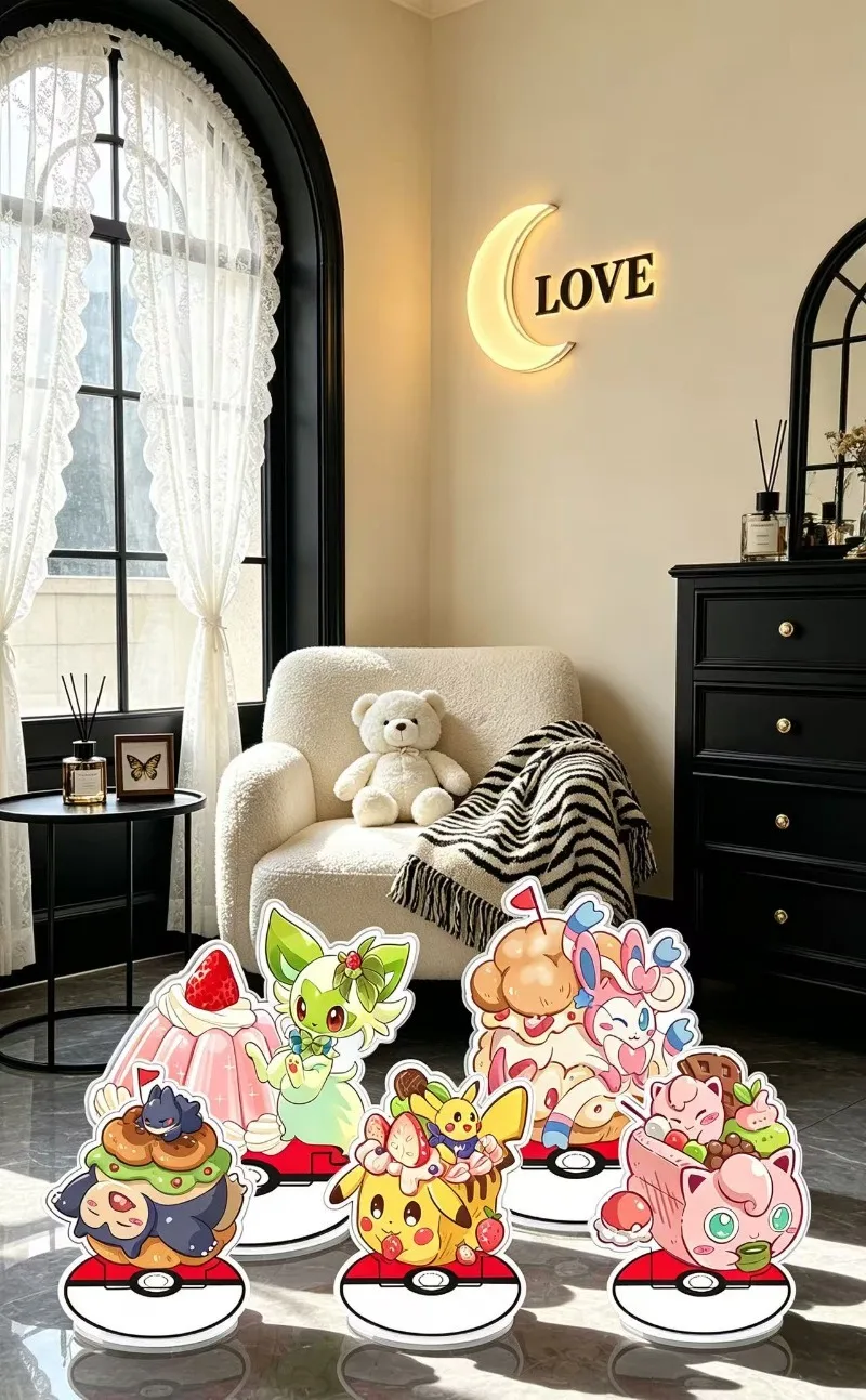 Standing Sign for Pokemon Pokemon Dessert Stand Set  Acrylic Desktop Stand Decorating Self Made Collection Toy Fans Gift
