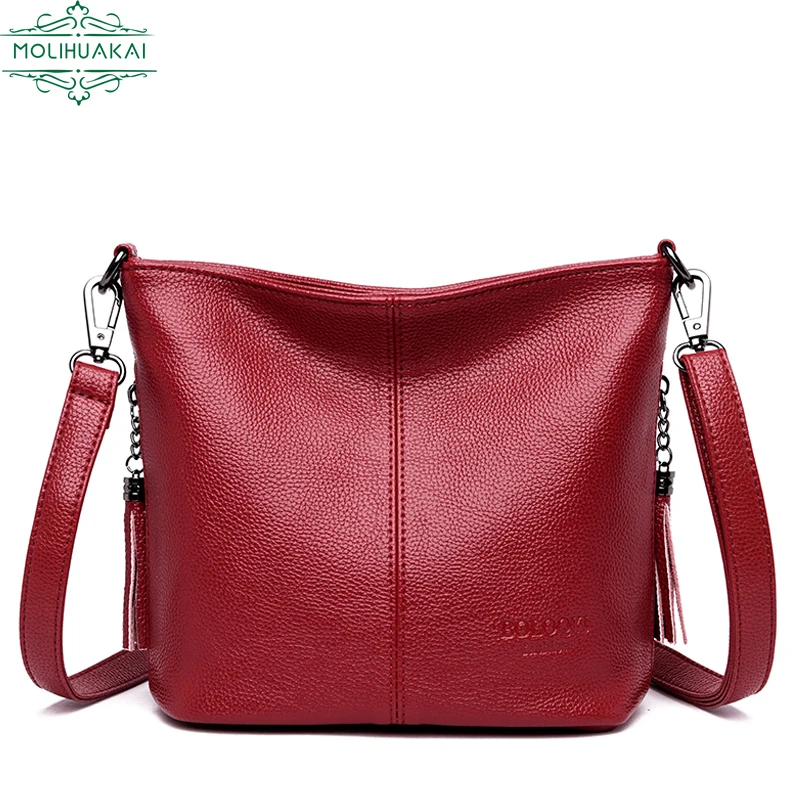 Bolso cruzado de cuero suave para mujer, bandolera informal de lujo, de diseñador, novedad de 2022