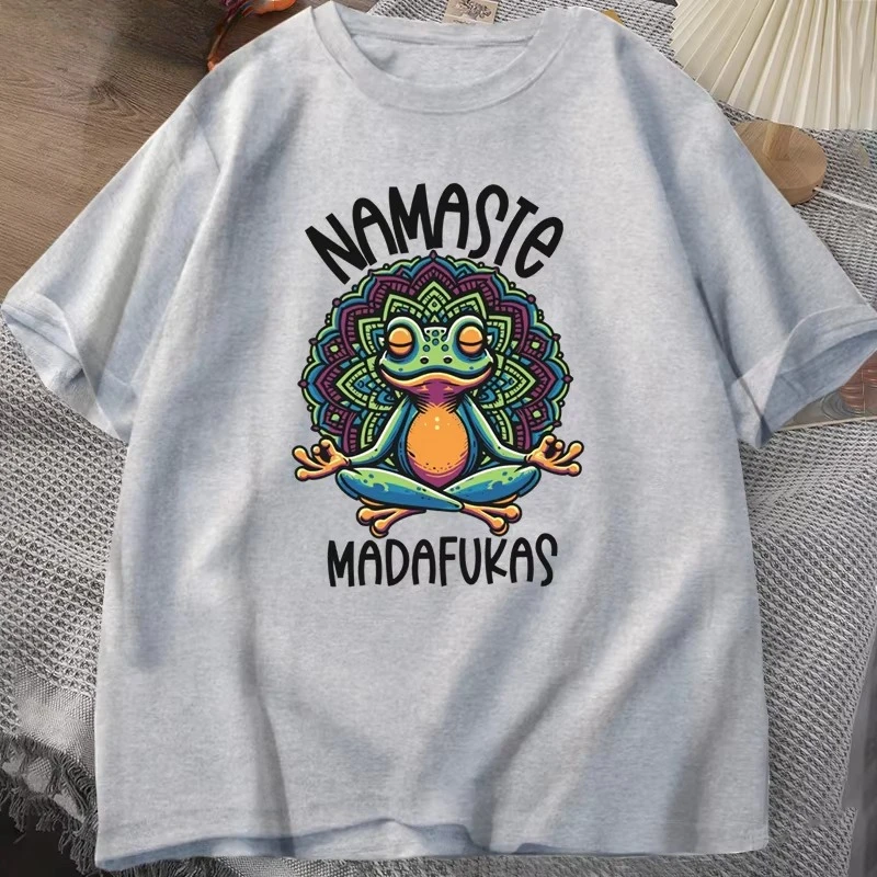 

Fun Frog Unique Printed Cotton Front Streetwear Men's and Women's Same Summer Short Sleeves
