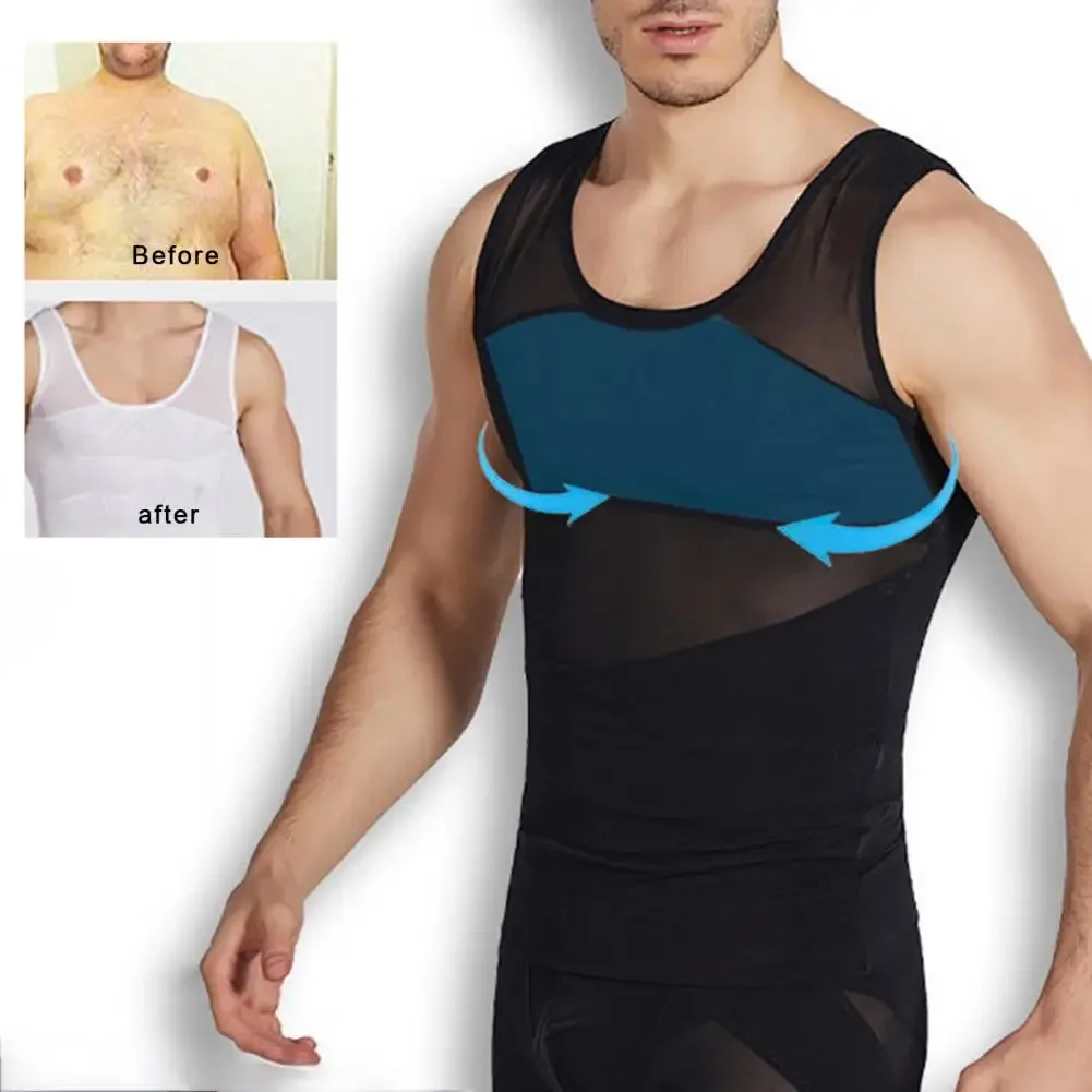 

Men's Slimming Body Shapewear Corset Vest Shirt Compression Abdomen Tummy Belly Control Slim Waist Cincher Underwear Sports Vest