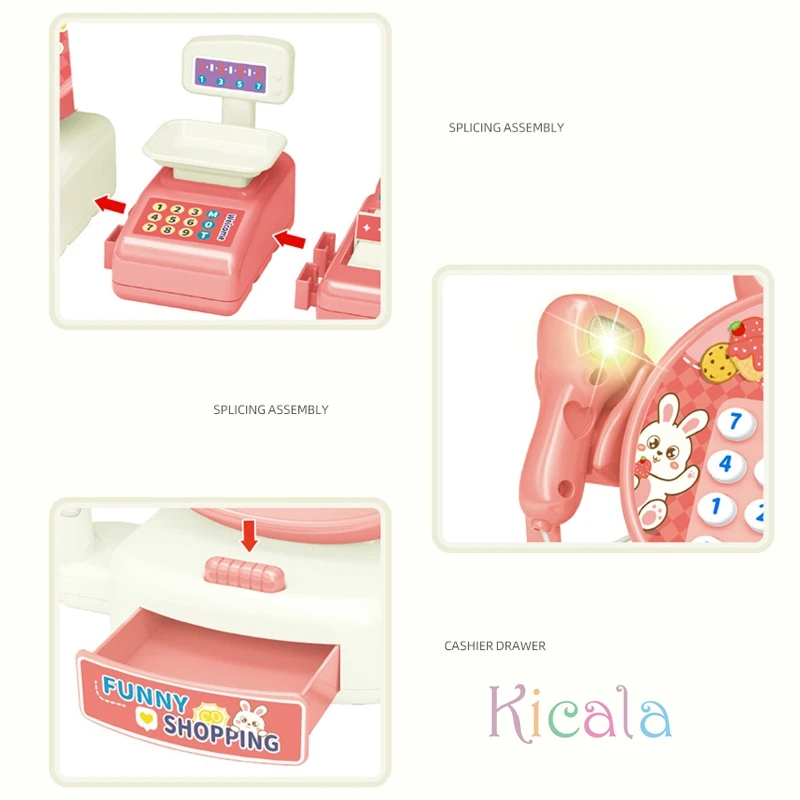 Kids Shopping Cash Register Toys Mini market Receiver Set Calculation Checkout Counter Toy Bithtday Christmas Gifts