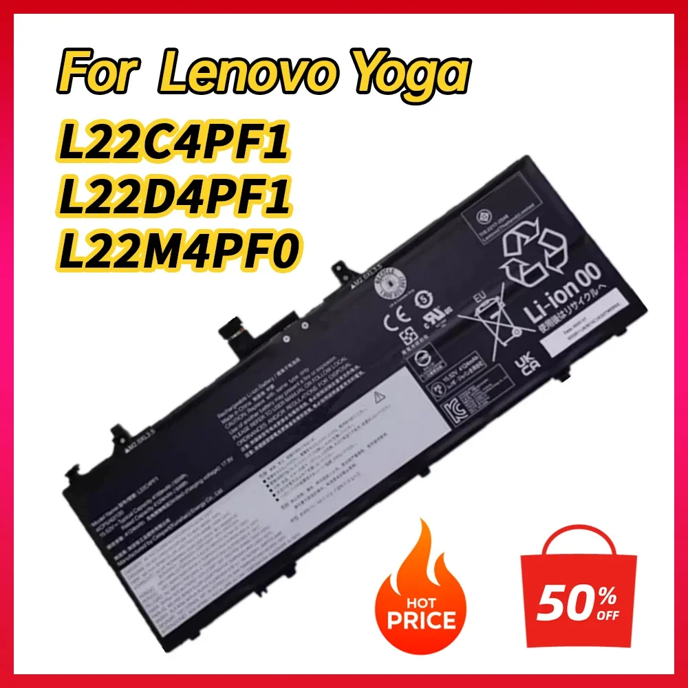 L22C4PF1 L22D4PF1 L22M4PF0 Laptop Battery For Lenovo Yoga Slim 6-14IAP8 14IRP8 14APU8 14IRH8,7-14IMH9 L22L4PF1 L22M4PF1 L22C4PF0