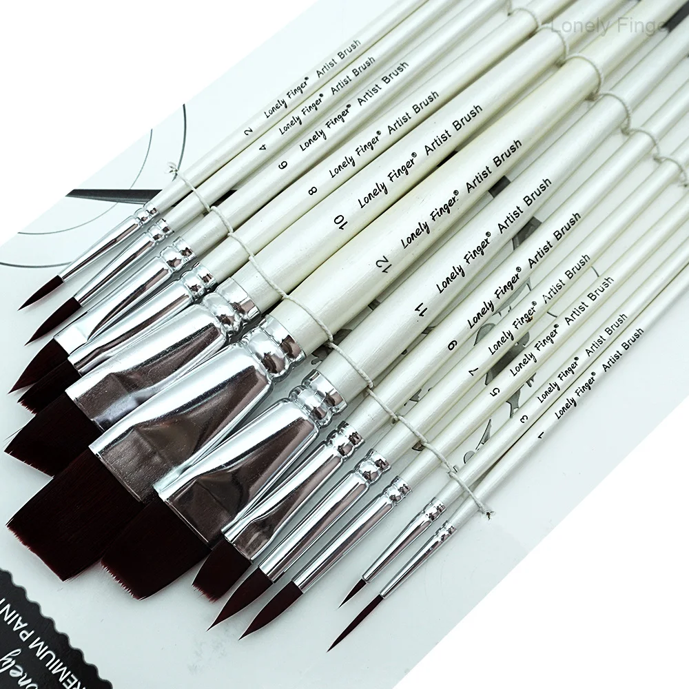 

12pcs Face Paint Brush Set Professional Quality Brush For Face Painting Watercolor Acrylic Oil Painting Nail Art