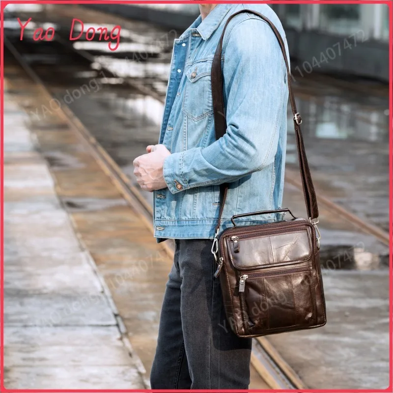 Yao Dong WESTAL bolso de hombre de diseñador de cuero genuino bolsos de hombro para hombre bolsos cruzados bolsa para hombre bolso de mensajero bolso masculino M