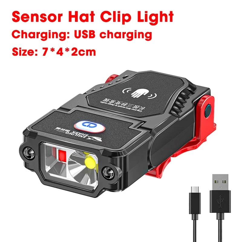 Mini Sensor LED Scheinwerfer Einstellbare Winkel Hut Kappe Clip Lichter Wasserdichte USB Aufladbare Lampe Outdoor Camping Angeln Scheinwerfer – Detail 13