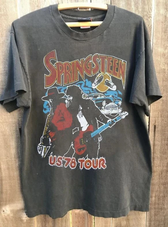 Camiseta Vintage BRUCE SPRINGSTEEN 1978 Tour Charcoal Unisex para hombre y mujer, novedad de verano 2026, Vintage para mujer