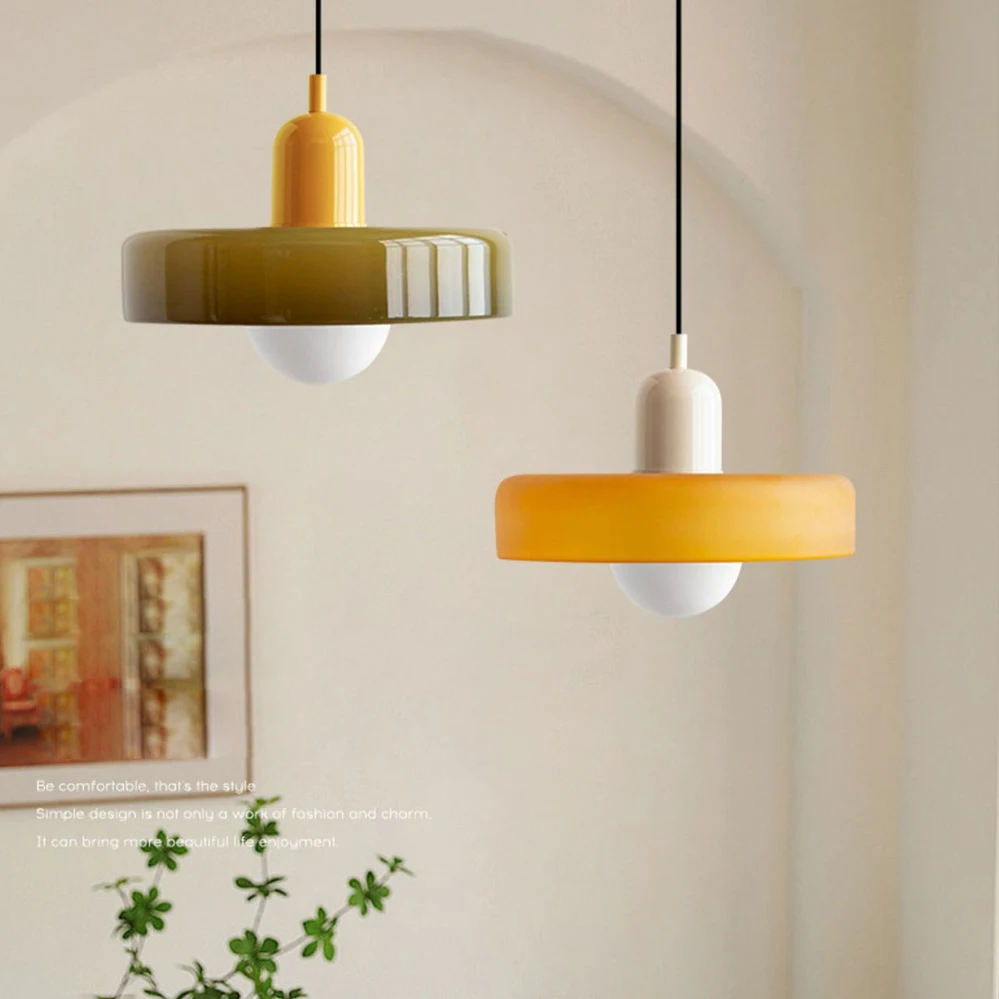 Makaron Glass Pendant Lights Kitchen Restaurant Hanging Lamp Ceiling Chandeliers Colorful Modern Nordic Decoration AC 90-260V