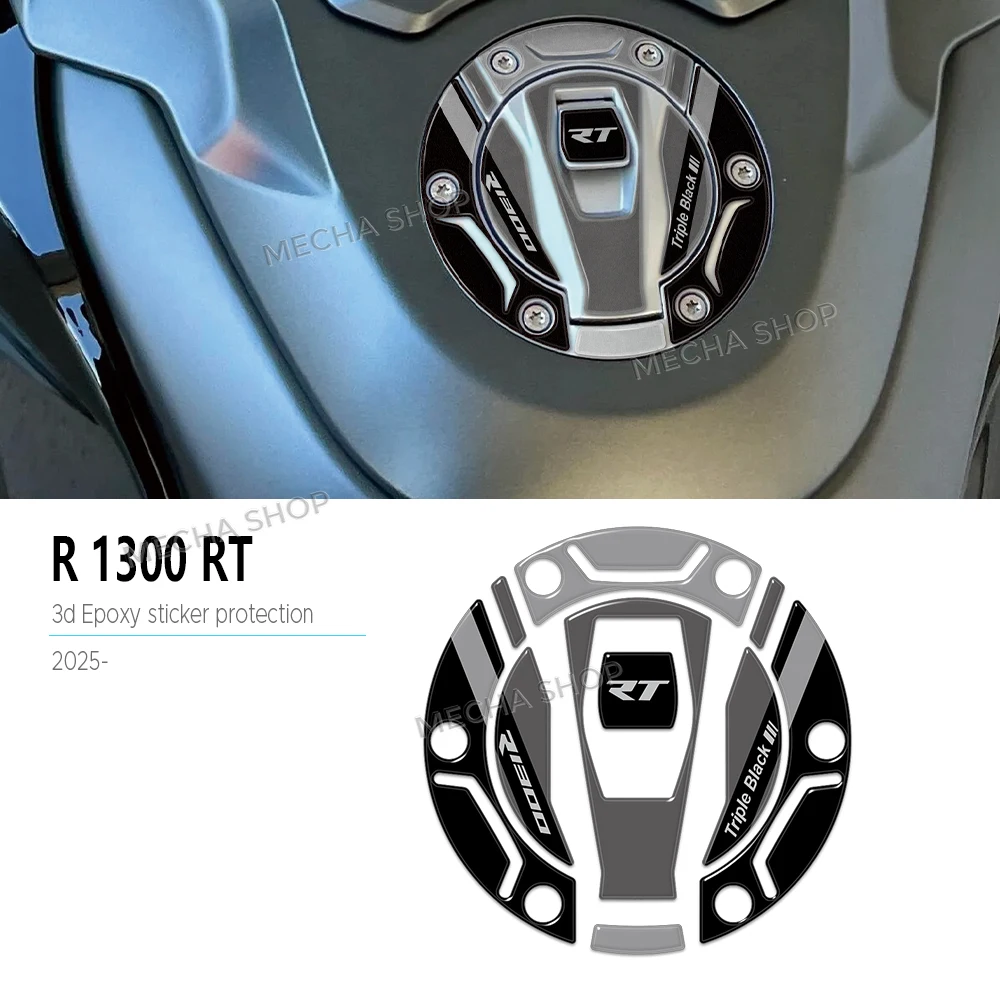 

For R1300RT Alpine White R 1300 RT Triple Black Motorcycle Fuel Tank Cap Sticker 3D Resin Gas Tank Protection Decals