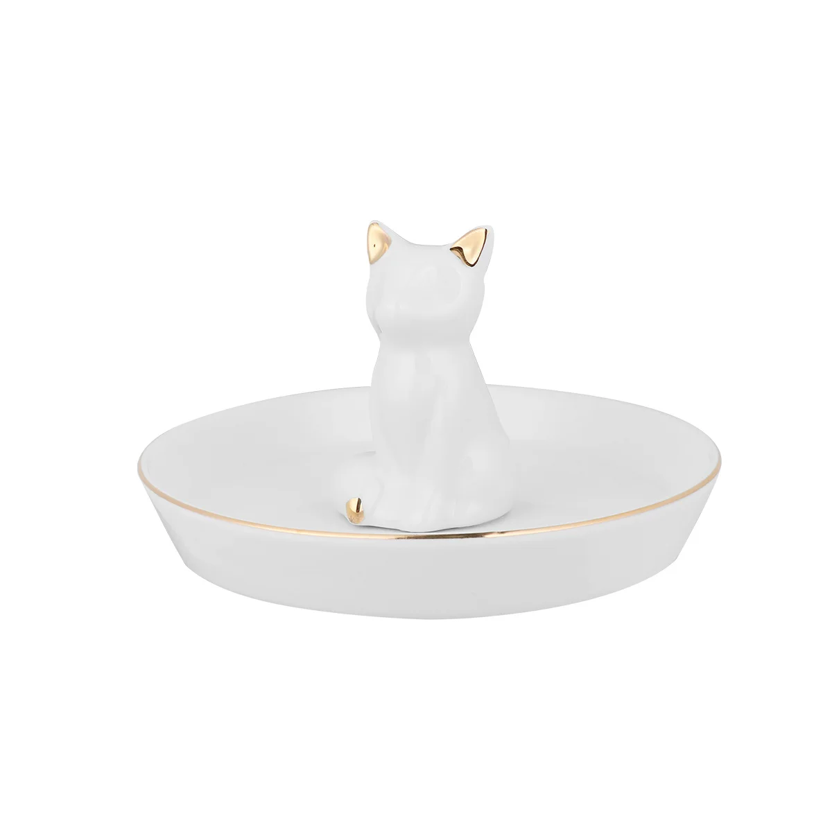 

2 Pcs Tray for Jewellery Jewelry Bowl Ceramic Ring Dish Charm Display Holder Storage