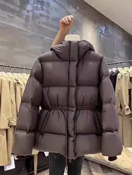 Gagarich elegante vrouw zwarte katoenen jas warme winter 2024 nieuw ontwerp voelen dikke jas katoenen parka's kleding