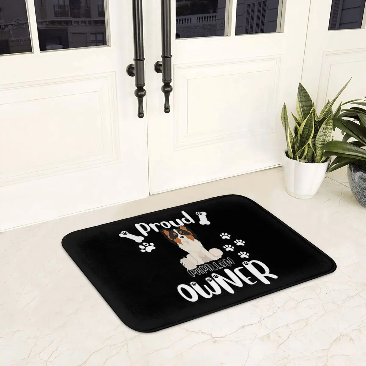 Proud Papillon Owner Doormat Non-slip Super Absorbent Bath Mats Home Entrance Rugs Kitchen Bedroom Carpet Outdoor Footpad