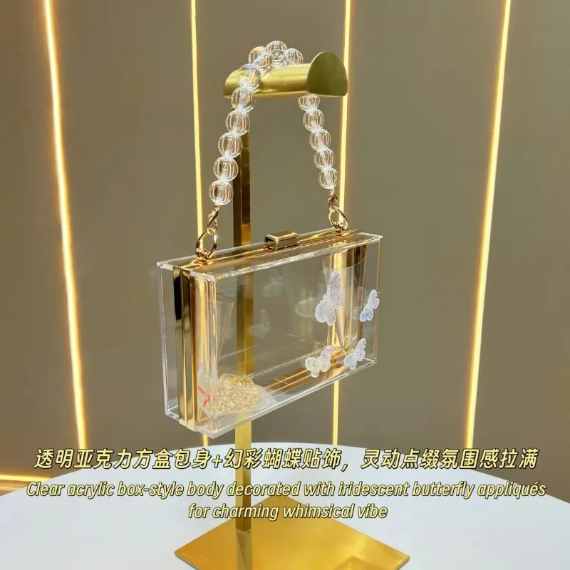 New Symphony Butterfly Chain Bag Square Acrylic Handbag Fashion Versatile Dress Bag Ladies Crossbody Bag