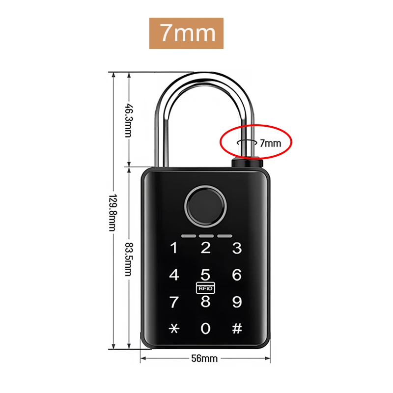 Tuya Smart Deurslot Vingerafdrukhangslot Wachtwoord APP Kaart Sleutel Ontgrendelen 7mm 10mm Smart Hangslot Waterdicht Elektronisch Slot