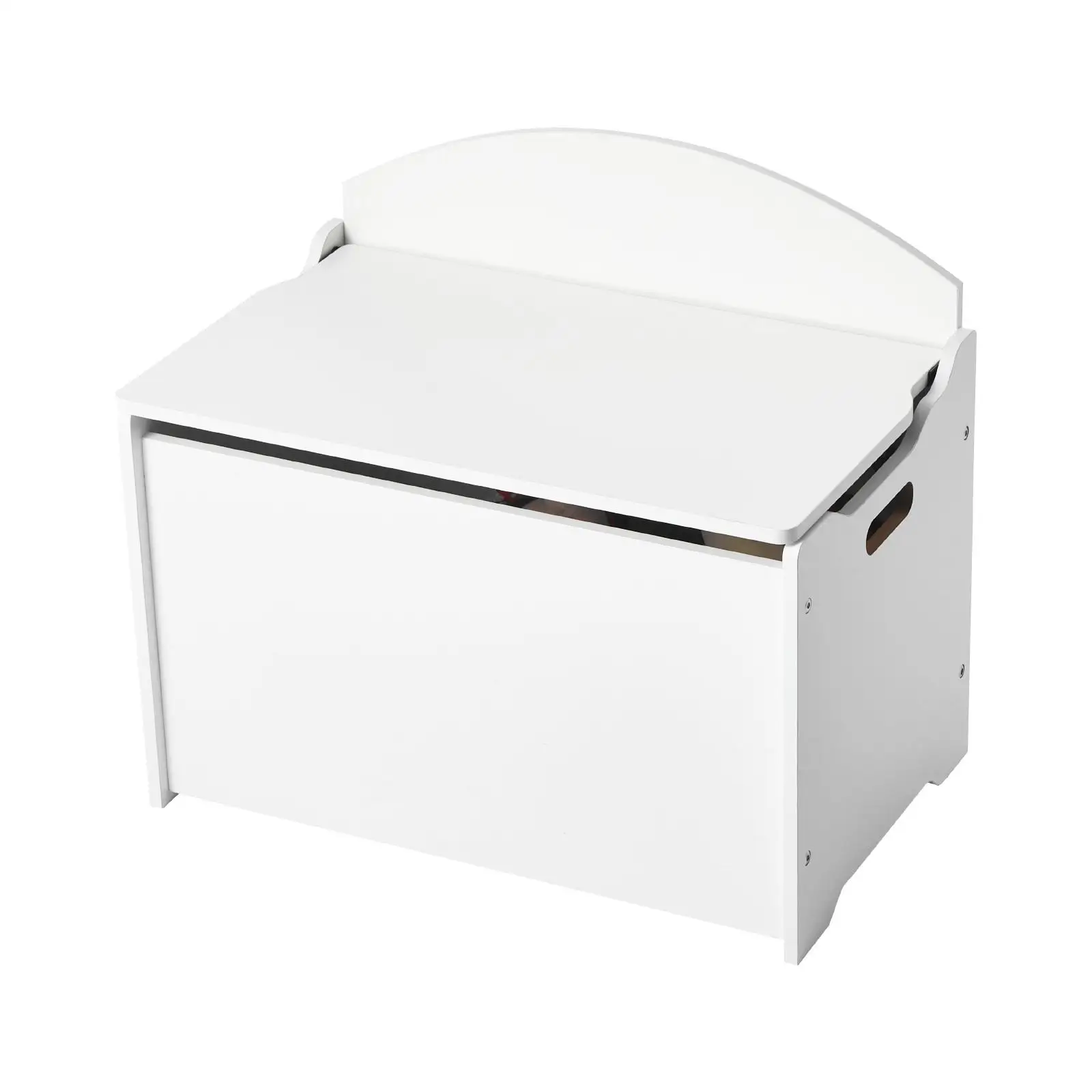 Kids Storage Bench Wooden Toy Chest with Backrest Large Storage Cabinet Safety Hinge Toy Organizer for playroom Living Room Entryway White 23.5 x 14.5 x 21.46 in
