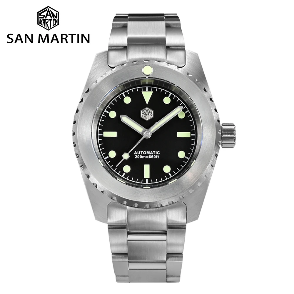 San Martin Retro Men Diver Watch 41mm Classic Vintage Miyota Self-winding Mechanical Watches 200M Waterproof SLN C3 Luminous