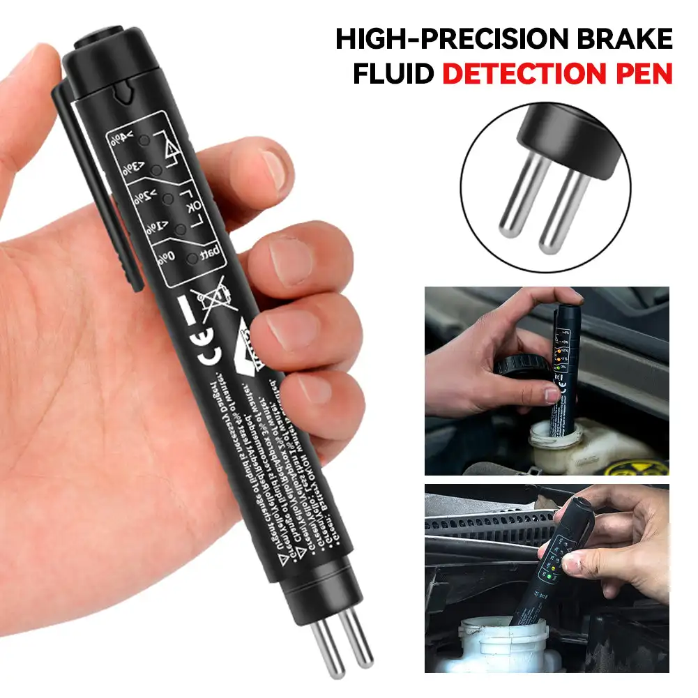 Car Brake Fluid Testing Pen Accurate Auto Testing Tool Oil Quality Check Tester Light Alarm Brake Liquid Digital Tester Pen