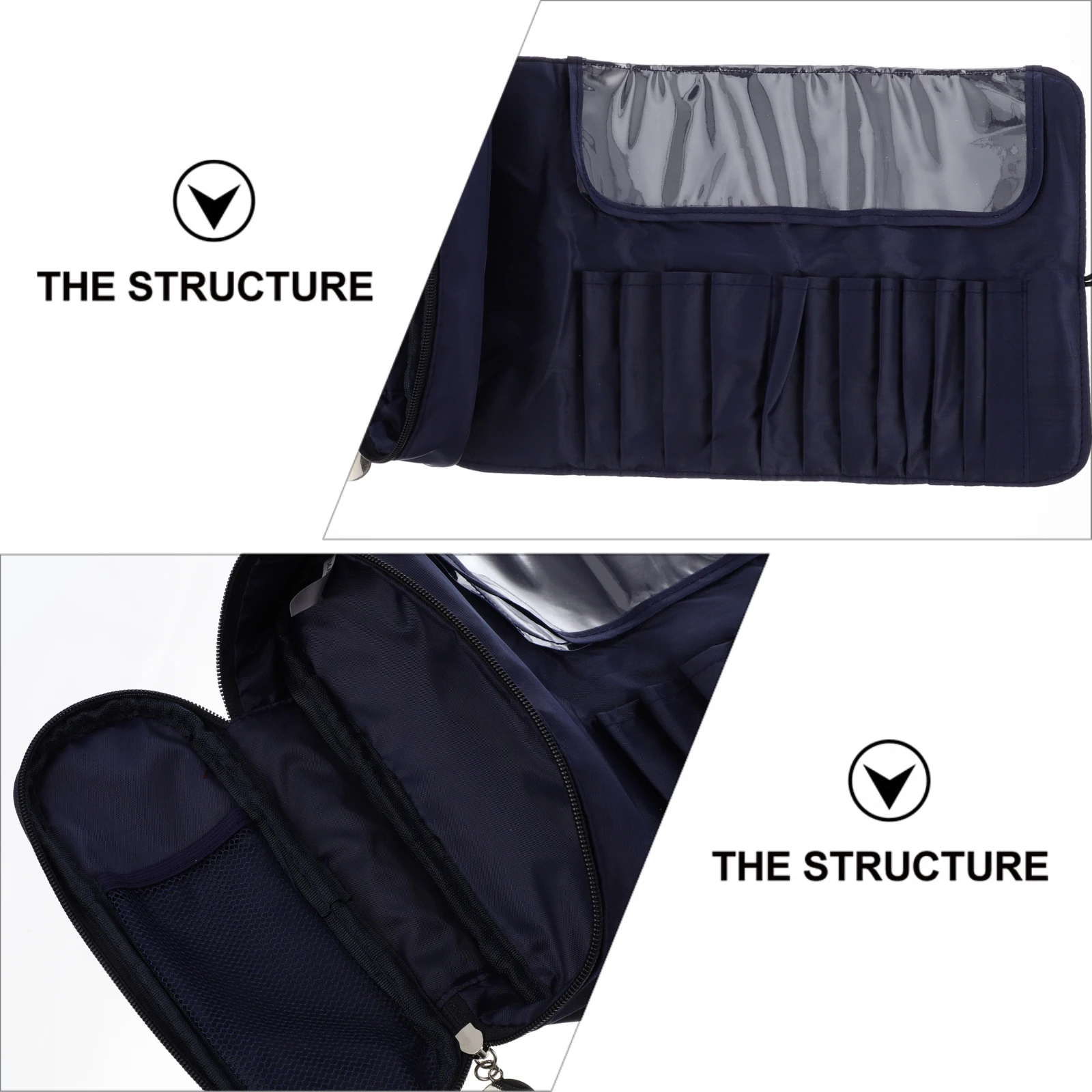 

Makeup Brush Large Capacity Polyester Travel Rolling Bag Foldable Pouch Storage Case Storage Container