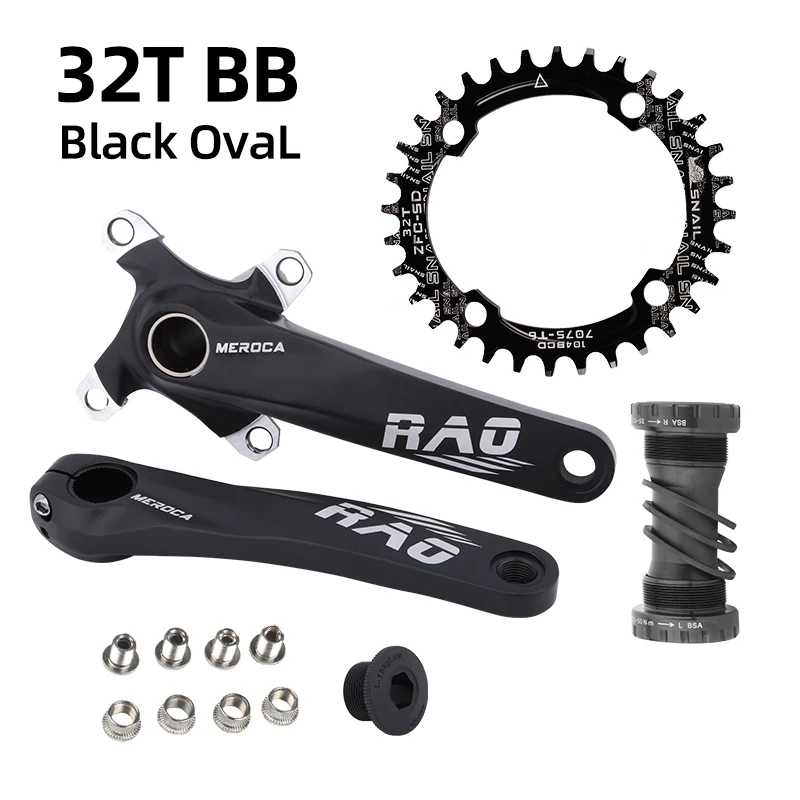 

MEROCA mountain bike parts parts crankset 104BCD positive and negative crankset / oval chain sprocket 32/34/36/38T crank