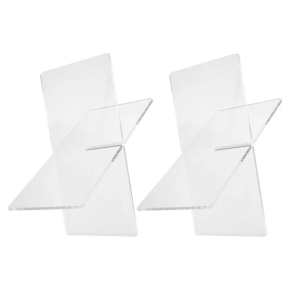2pcs Book Stand X Shape Acrylic Reading Holder For Kitchen Cooking Recipe Display Stand Desktop Tablet Music Score Rack Home