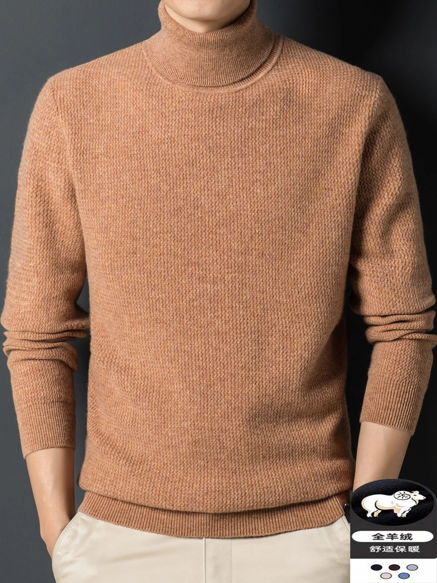 

Pullover Mens Jumpers Knit Cashmere Sweater Men Winter Stylish Men Clothing Solid Color Slim Fit turtleneck Shirt