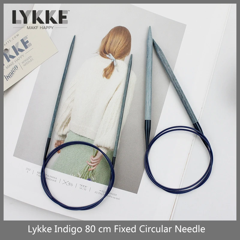 LYKKE INDIGO 32 \'\'/80cm naprawiono okrągłe igły do robienia na drutach