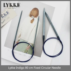 LYKKE INDIGO 32 ''/80cm naprawiono okrągłe igły do robienia na drutach