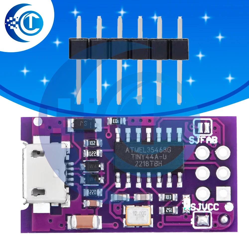 5V AVR Microcontroller Burner: ATtiny44 Download Programmer Module Compatible for Arduino UNO Development Board