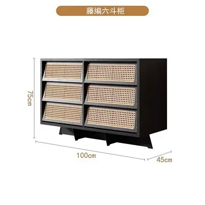 Armoire nordique en rotin à neuf pantoufles, meuble d'entrée simple pour salon, bois massif japonais