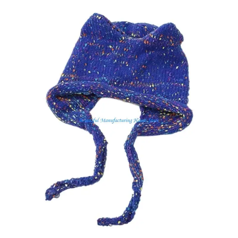 

E56A Y2K Beanie Autumn Winter Womens Warm Knit Hat Ear Protections Cap Hats