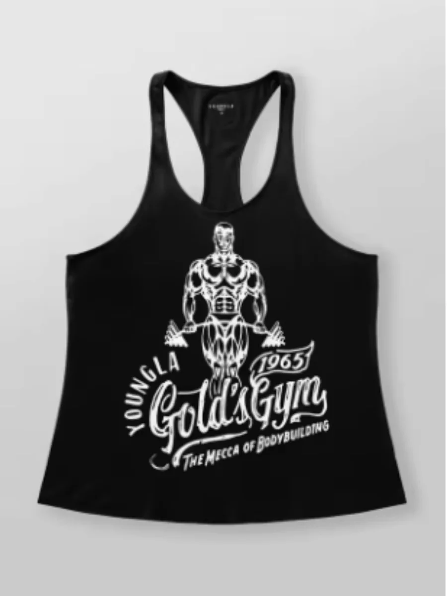 Explorer-vest voor volwassenen Nieuw herenvest voor buiten hardlooptraining sport fitness sneldrogend ademend katoenen top met print
