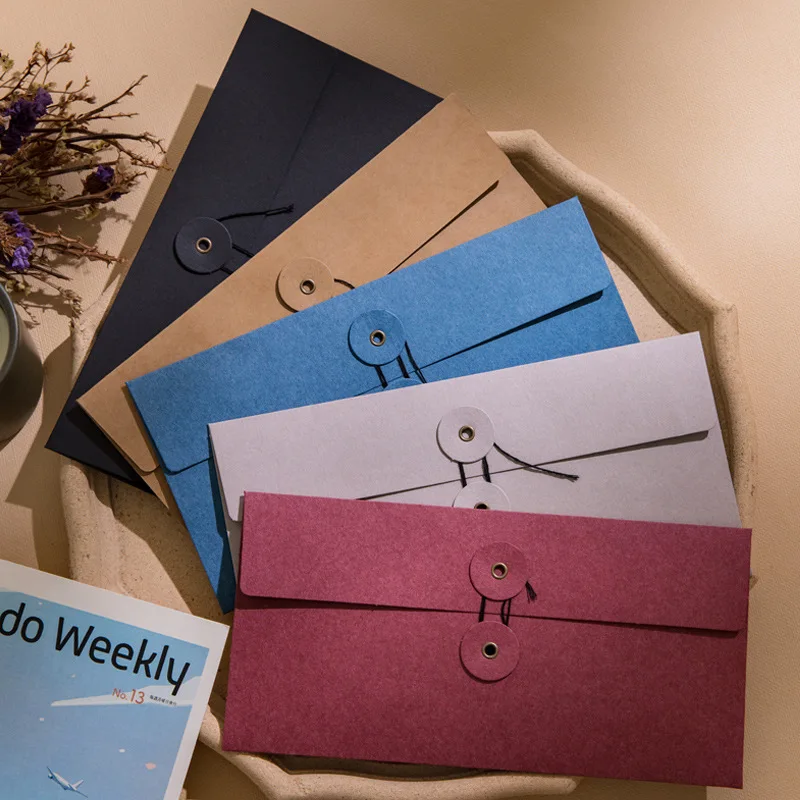 10/30pcs 22x11cm Envelopes File Pocket Invitations Business High-grade 250g Kraft Paper Stationery Supplies Storage Bag Package