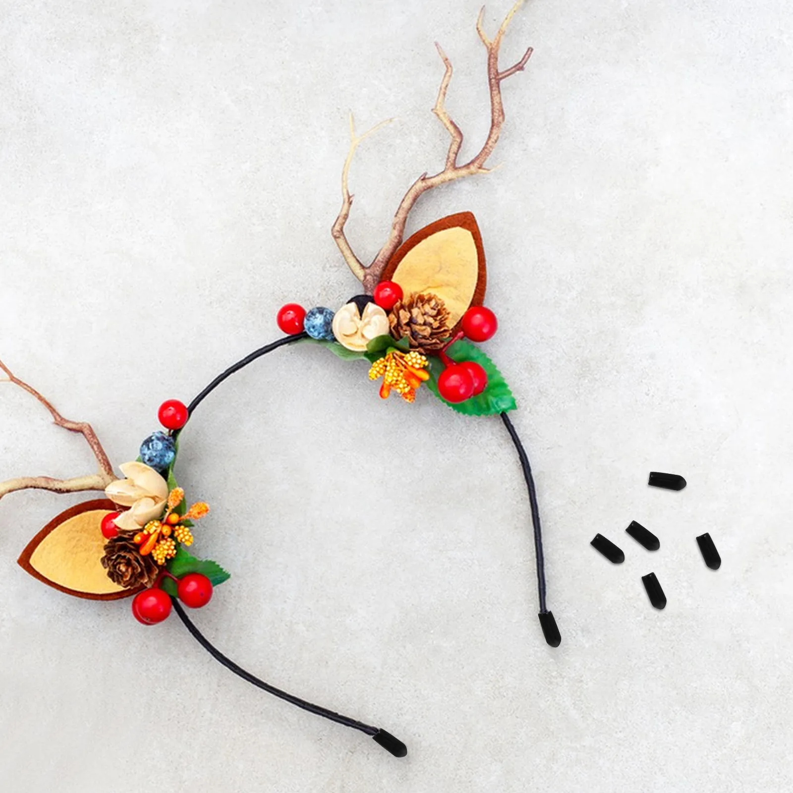 

100Pcs Headband Tube Caps Stretchable Rubber Sleeves for Hair Clasp Ending Covers DIY Crafts Hair Hoops Caps Wear Resistant