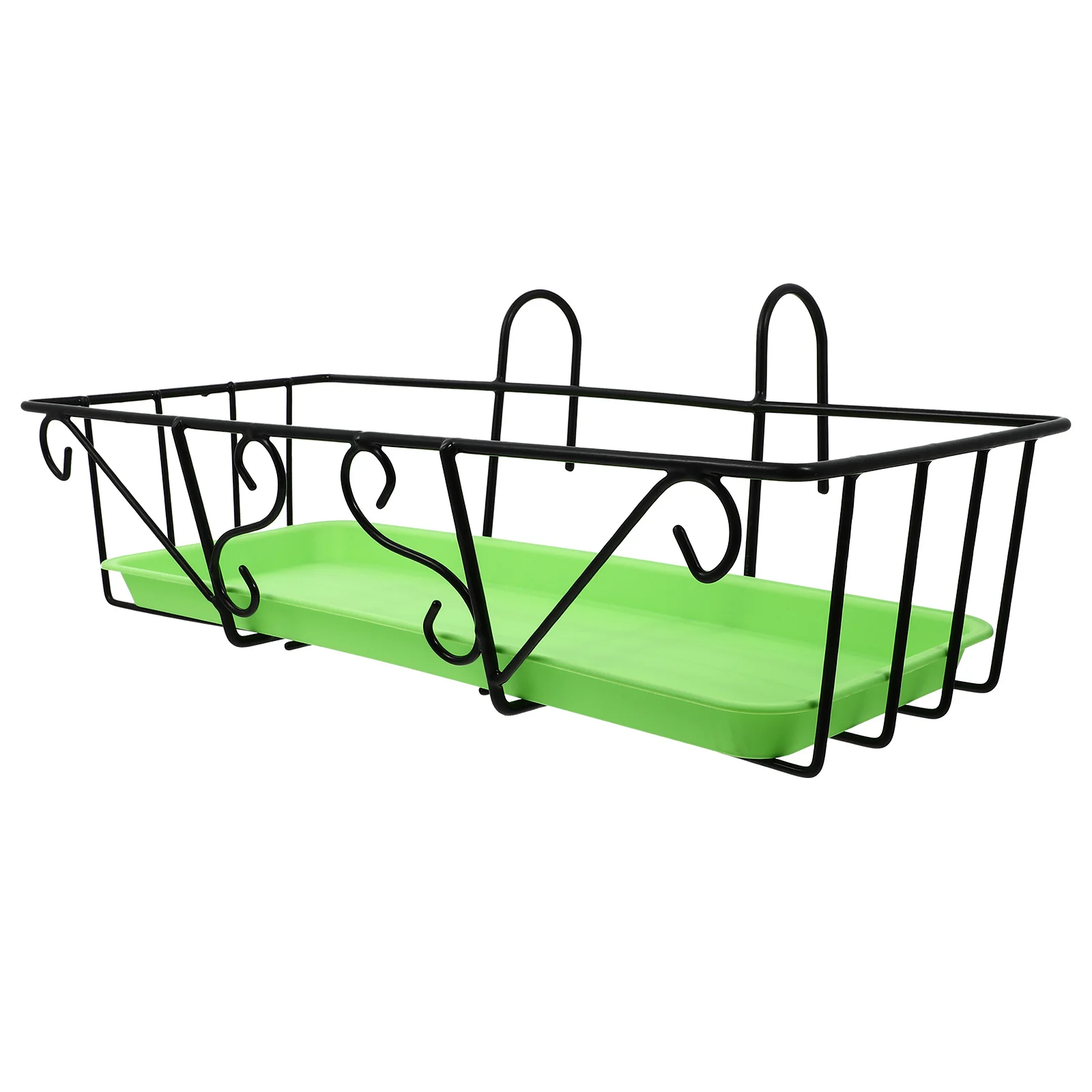 1Set Balcony Flower Container Dual Hook Design Hanging Plant Holder for Patio Window Garden Railing Flowerpot Storage Solution