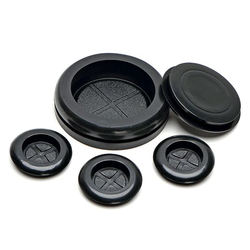 Black Rubber Protective Coil Buckle Type Grommet Seal O-ring Sealing Cap Hole Plug For Protection Wire Cable Air Pipe Round Tube