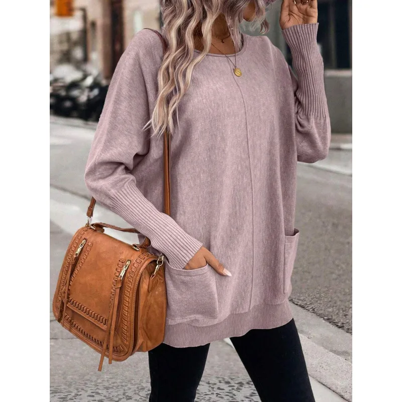 

Off-Shoulder Loose Knitted Top Ultra-Thin Spring Women's Fashion Shoulder Comfortable Fit Knitwear for Ladies