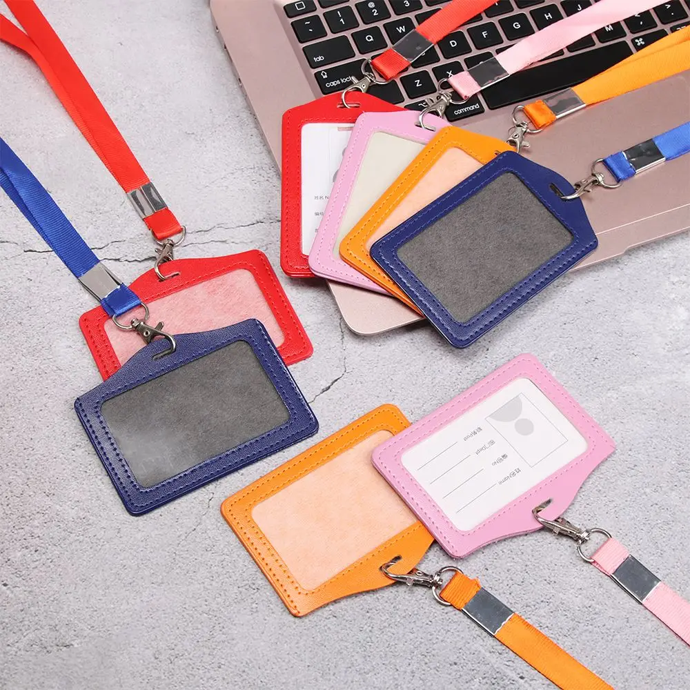 

Multi colored PU Leather Badge Case Name Card Holders Bus ID Holders Card Sleeve Protective Shell