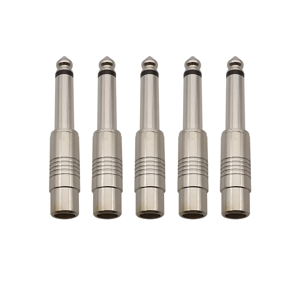 

5/10Pcs RCA to 1/4 Inch Adapter RCA Female Socket to 6.35mm Male TS Mono Plug Audio Speaker Guitar Connectors