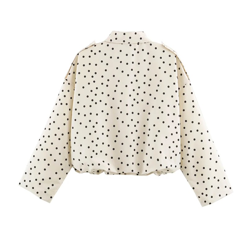Guobioziy Women's Short Polka Dot Hooded Jacket 2026 Spring-Autumn Edition Western Casual Trend Slim Street Old Money Style