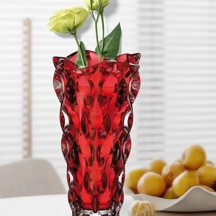 

High Beauty Bohemian Glass Vase Living Room Decoration Ornament Water Nourishing Fresh Flowers Dried Flowers Arrangement