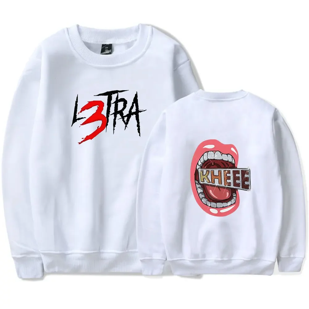 Luar La L Merch L3TRA-Sudadera con capucha de gran tamaño para hombre y mujer, sudadera de cuello redondo de manga larga, chándal informal, ropa de moda