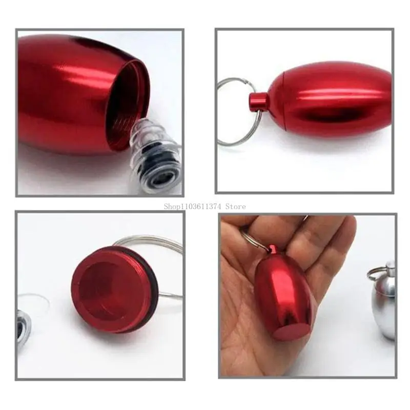 

Aluminum Alloy Waterproof Pills Box Keychain Pocket Pills Case Mini Bottle Container for Outdoor Travel Camping