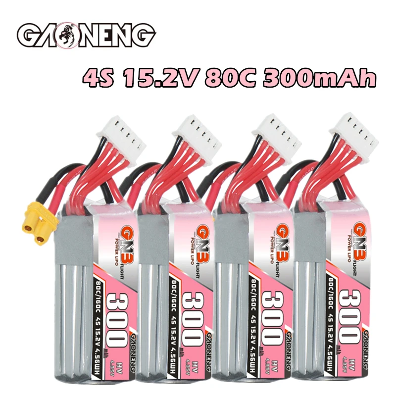 GNB HV 4S 15.2V 300mAh 80C/160C LiPo batteria Beta95X Beta85X Cinelog25 A85 elica Drone 15.2V batteria con spina XT30