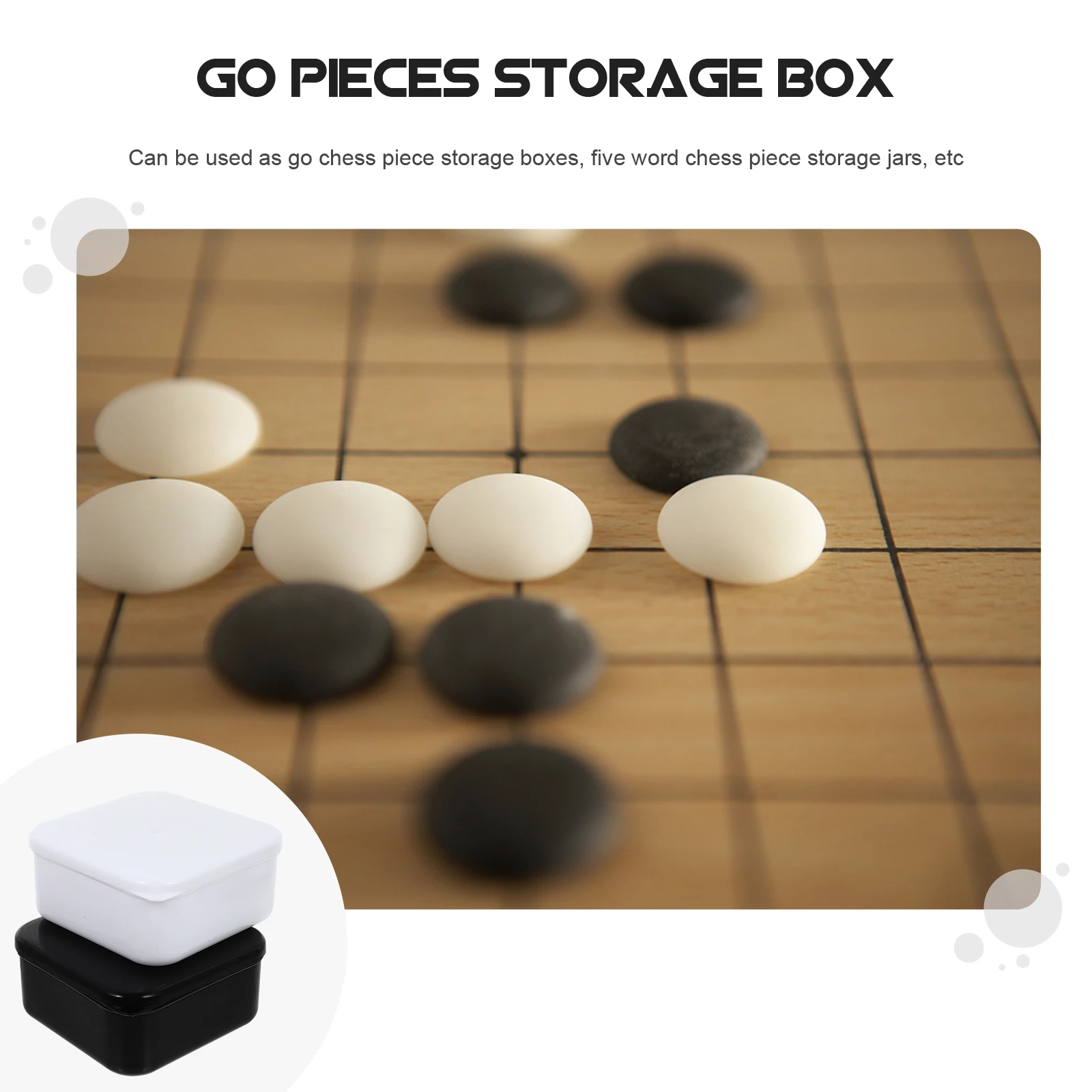 

2 Pcs Chess Jar Storage Box Plastic Go Containers Mini Boxes Beads Chic Case Small