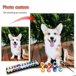 Photo Customed Painting By Numbers 24/36colors Acrylic Canvas Dropshipping Portrait Family Children Photo Christmas gifts