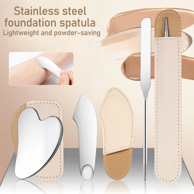 Nuova palette per il trucco, spatola di bellezza in acciaio inossidabile, mini spatola cosmetica, strumento multifunzionale per la cura della pelle del viso CZYJ01