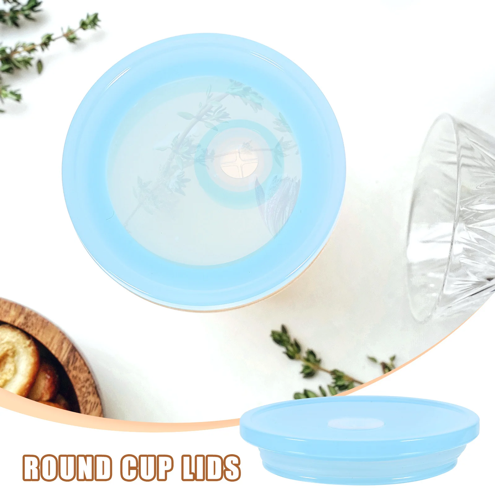 

8Pcs Round Glass Cup Lids Airtight Sealing Lid for Mason Jars and Tumblers Convenient Accessory Reusable Cup Lids