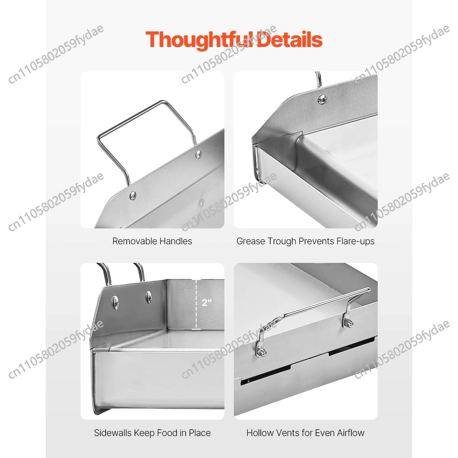 For Stainless Steel Griddle Universal Flat Top Rectangular Plate Gas Grill Griddle for BBQ Family Cookware for Camping Part