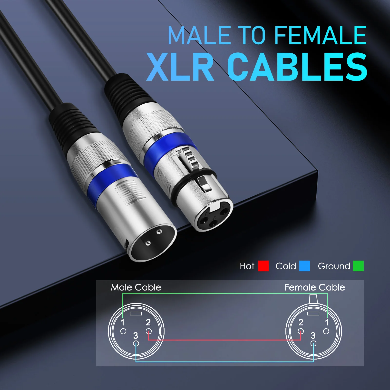 

6 Pcs Double Shielded Wire Xlr Cable for Recording Microphone Male to Speaker Bare Copper Female