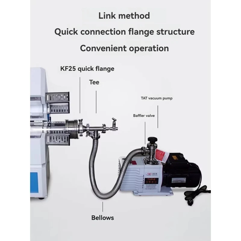 فرن أنبوب الفراغ أنبوب الاحتراق فرن كهربائي بدرجة حرارة عالية 1100 ℃   معالجة الحرارة فرن أنبوب التبريد