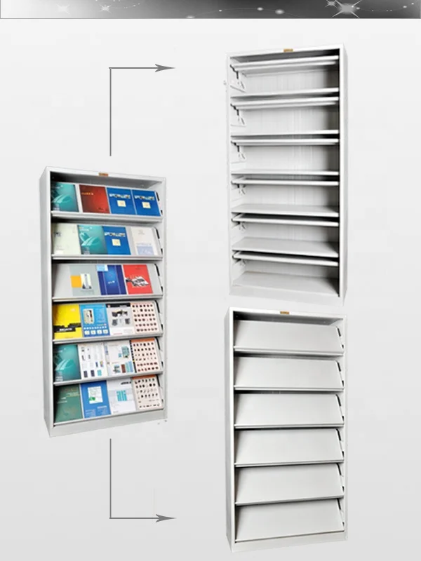 High Quality Metal Library Furniture Book Shelf Magazine Display Shelf Magazine Rack